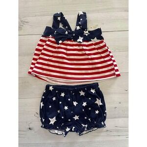 okie dokie red white and blue outfit 3 months NEW‎